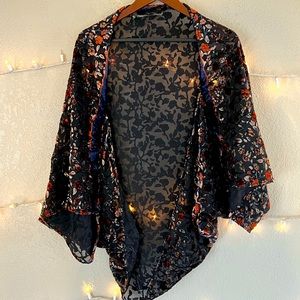 Velvet Flower Shaw Cardigan